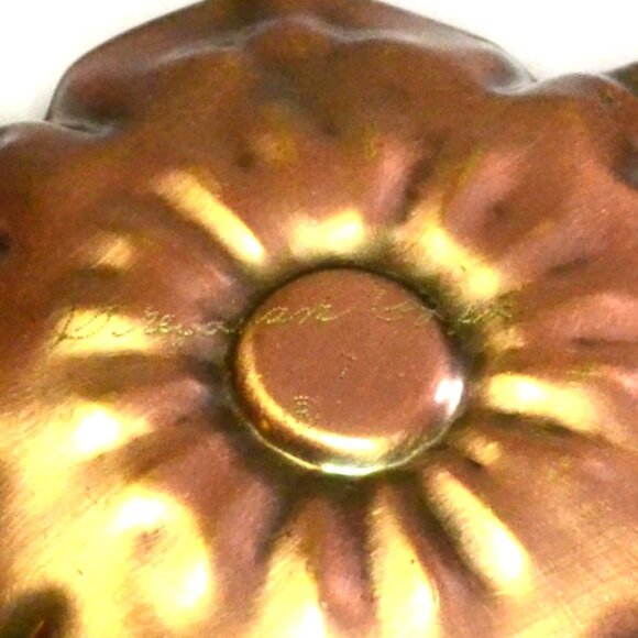 Pair Of Gregorian Copper Candleholders Leaf Like Delicate Design Home Decor - Picture 6 of 6